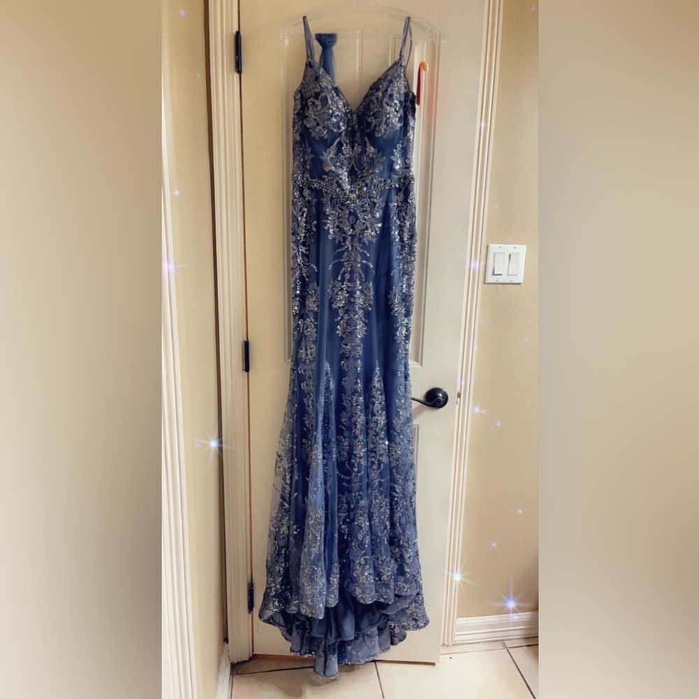 Dusty Blue Evening Gown